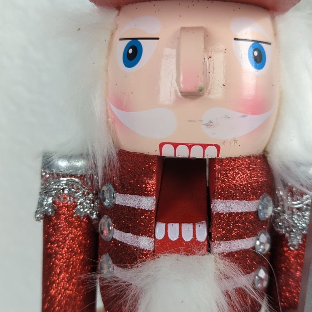 14" Wooden Nutcracker Glittering Soldier Santa Claus! Price Firm! - Picture 3 of 15